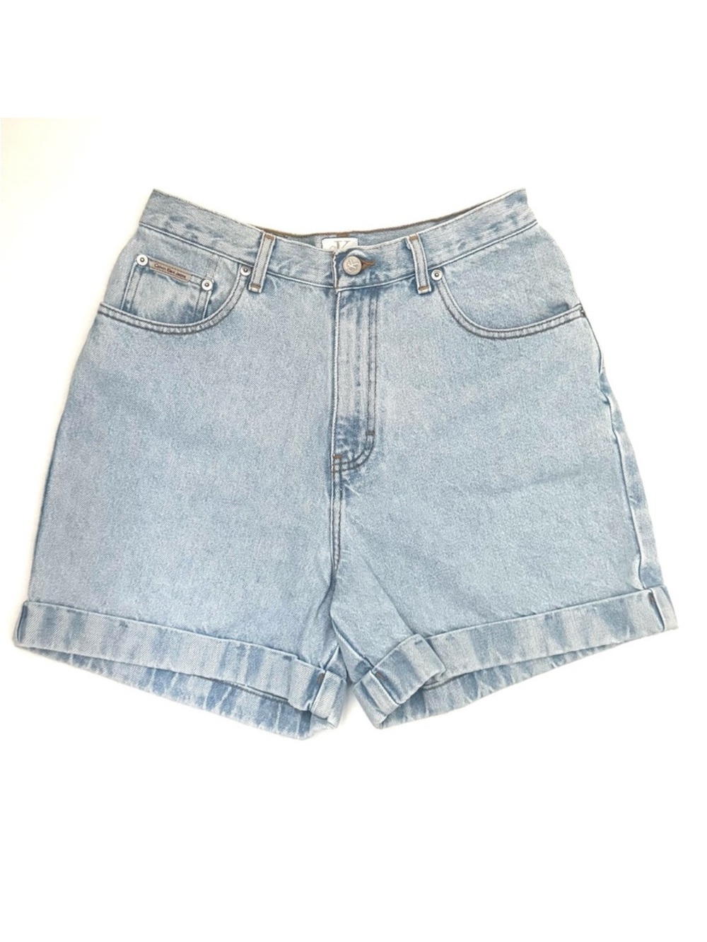 Vintage Calvin Klein Jeans High Rise Cuffed Denim Shorts Size 10